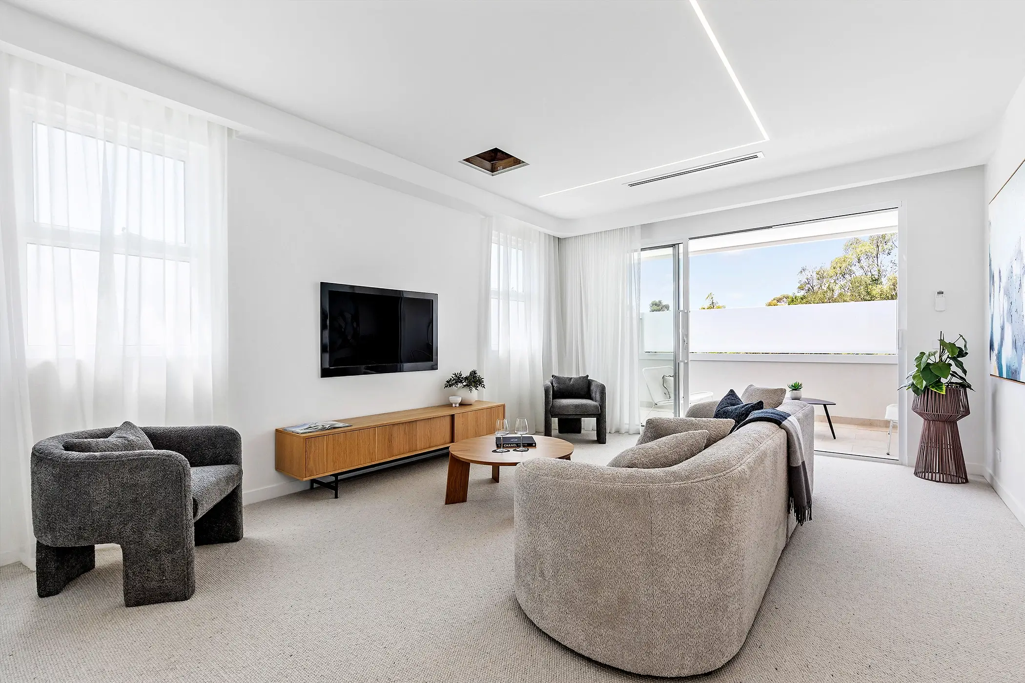 Timber Staircase with Glass Balustrades