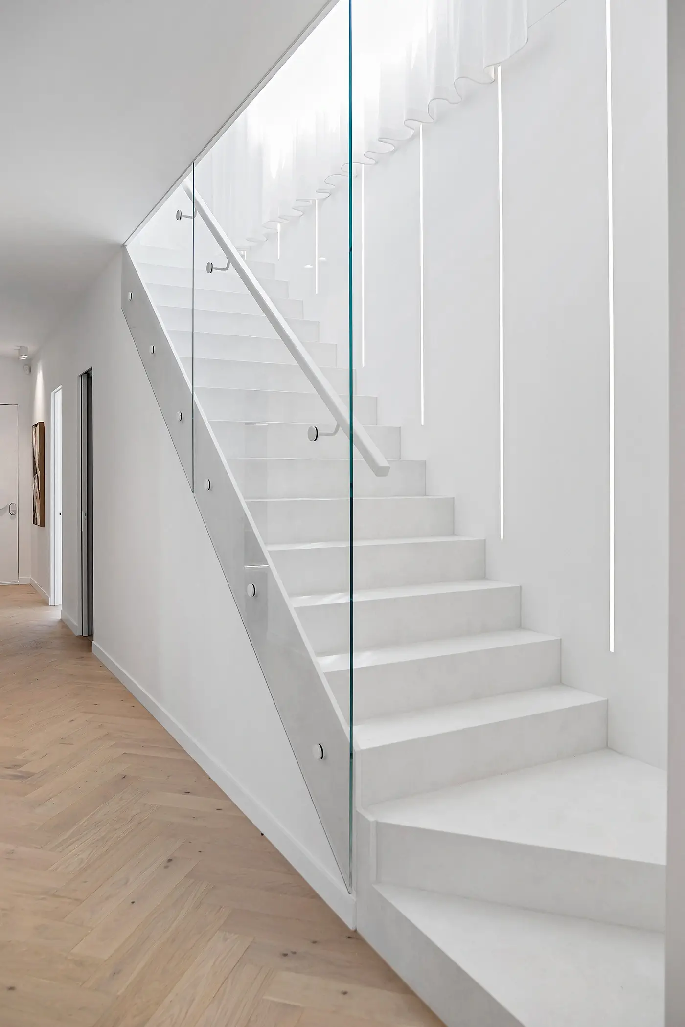 Shared Designer Bathroom with Skylight